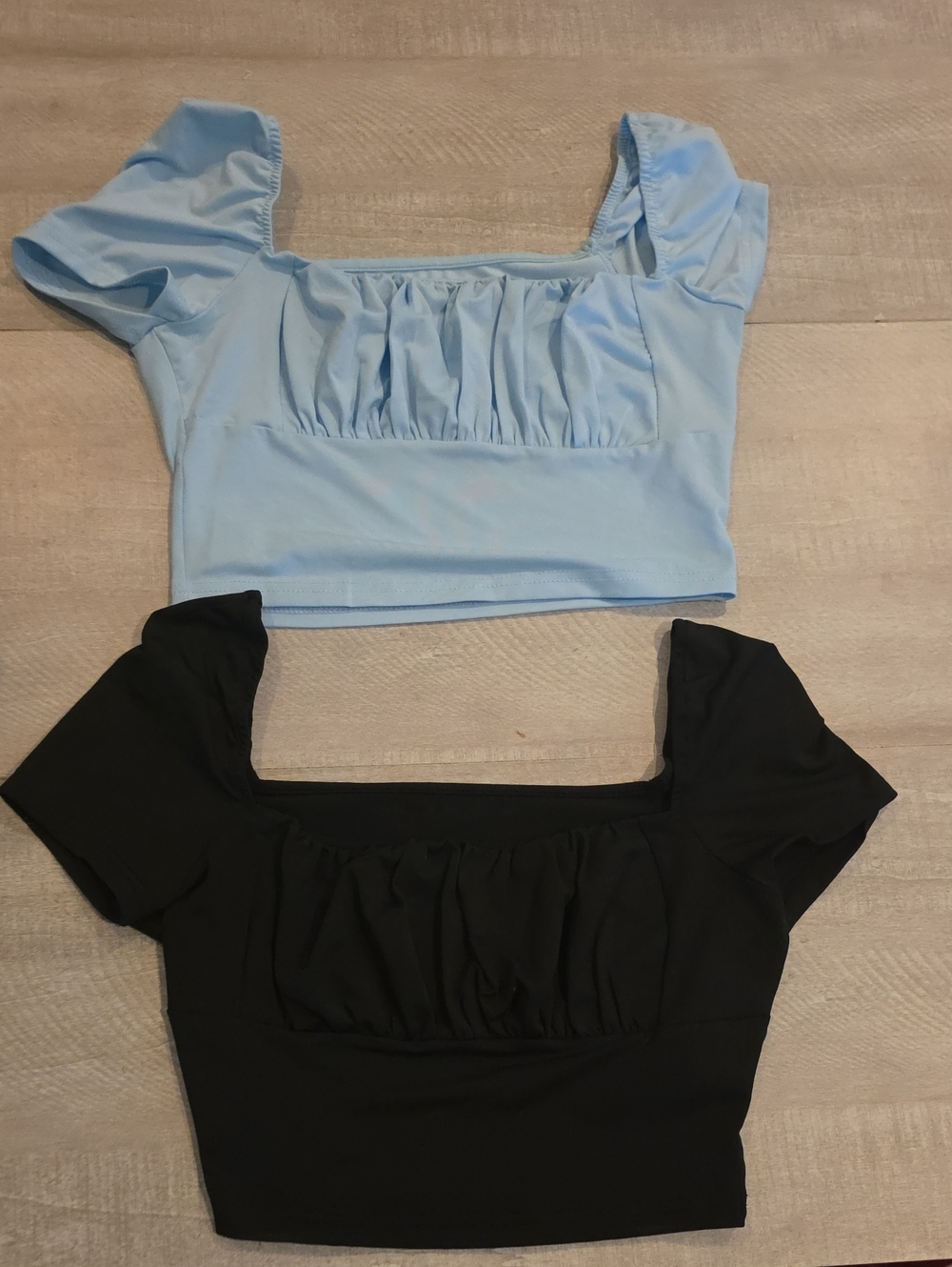 SHEIN Ruched Square-Neck Crop Top Bundle